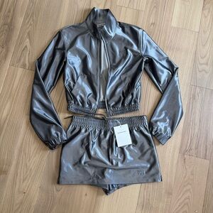 Alexander Wang Silver Bomber Jacket Set